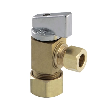 Kingston Brass 5/8"O.D x 3/8"O.D. Compression Quarter Turn Angle Stop Valve, Raw Brass KF53304CTL